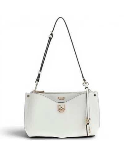 Guess Shoulder Bag White Shoulder Bag Woman White In Synthetic Material With Triangle Logo