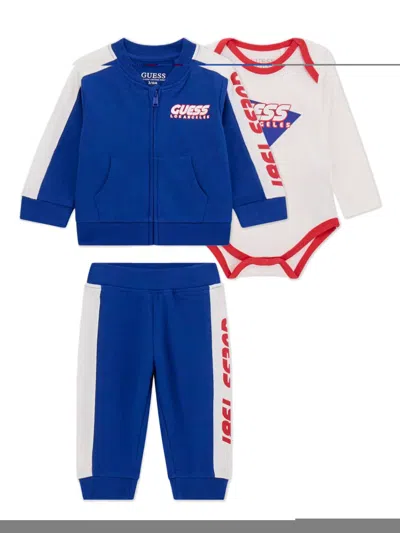 Guess Babies' Side-stripe Tracksuit In Blue