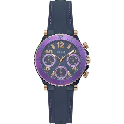 Guess Silicone Women's Watch In Blue