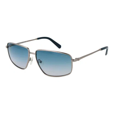 Guess Silver Metal Sunglasses In Blue