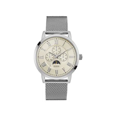 Guess Silver Steel Watch In Metallic