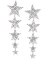 Guess Silver-tone Pave Star Statement Earrings