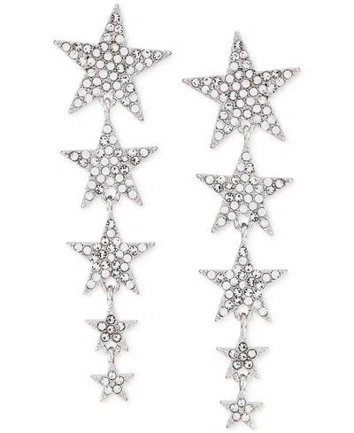 Guess Silver-tone Pave Star Statement Earrings