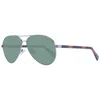 Guess Silver Unisex Sunglasses In Green