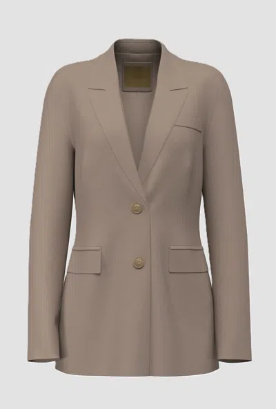 Guess Single-breasted Jacket Woman Beige In Neutral