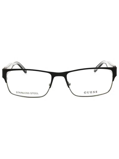 Guess Sleek Rectangular Eyeglasses For Men In Black