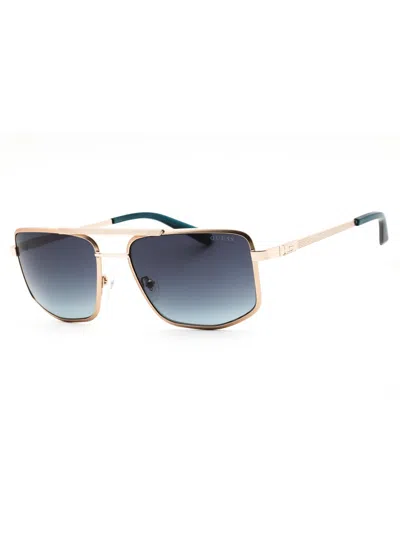 Guess Sleek Rectangular Men's Sunglasses In Blue