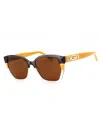 Guess Gu7912 Rectangular Injected Propionate Sunglasses In Yellow