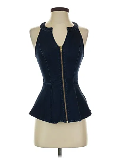 Pre-owned Guess Sleeveless Blouse In Blue
