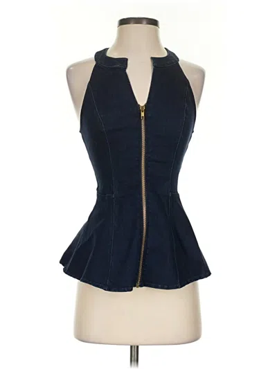 Pre-owned Guess Sleeveless Blouse In Blue
