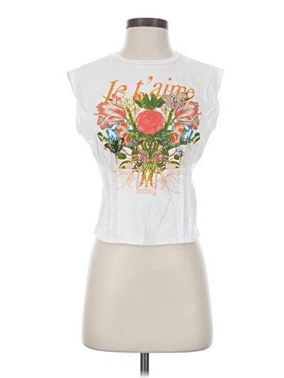Pre-owned Guess Sleeveless Blouse In White