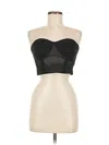 Guess Sleeveless Top Black Strapless Neckline Tops In Black