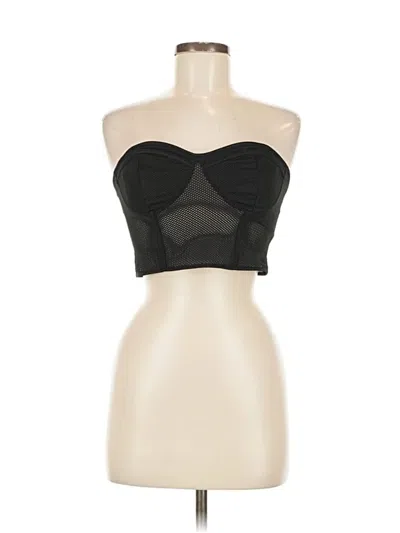 Guess Sleeveless Top Black Strapless Neckline Tops