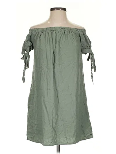 Pre-owned Guess Sleeveless Top Green Off The Shoulder Neckline Tops