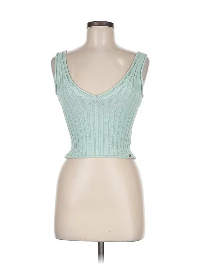 Pre-owned Guess Sleeveless Top Green Strapless Neckline Tops