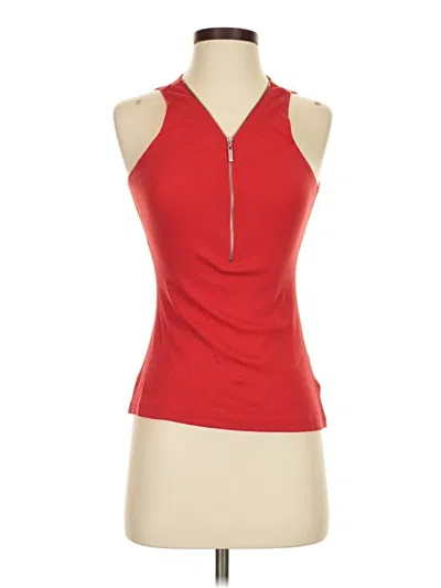 Pre-owned Guess Sleeveless Top Red Halter Neckline Tops