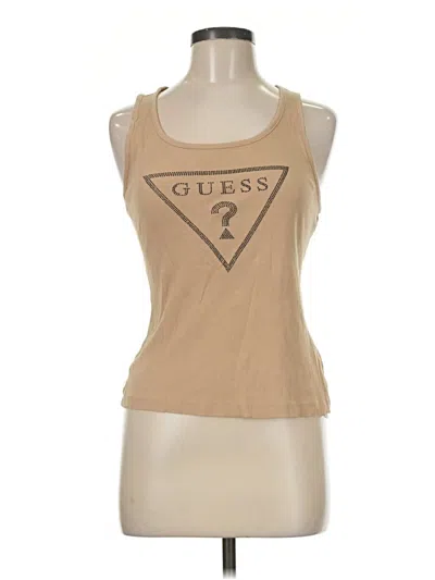 Pre-owned Guess Sleeveless Top Tan Halter Neckline Tops