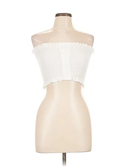Pre-owned Guess Sleeveless Top White Strapless Neckline Tops