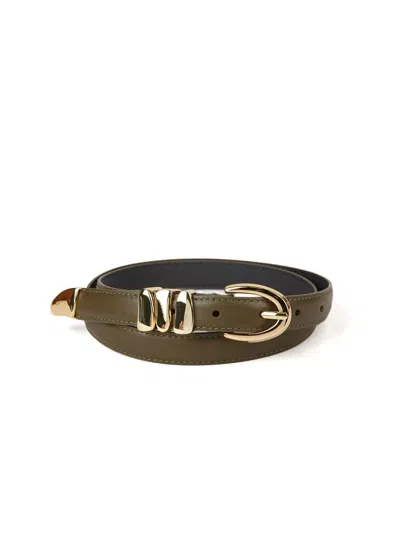 Guess Slim Leather Belt In Brown