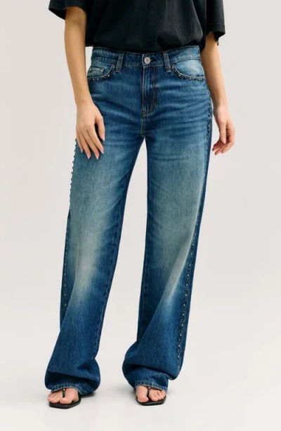Guess Slouchy Straight Leg Jeans In Blue