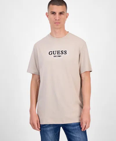 Guess Small Logo Short Sleeve Crewneck T-shirt In Neutral