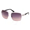 Guess Smoke Gradient Navigator Ladies Sunglasses Gu00159 28b 63 In Gold