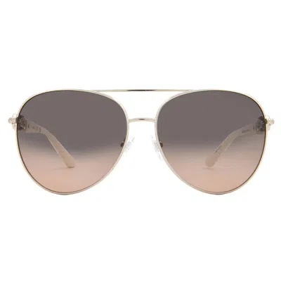 Guess Smoke Gradient Pilot Ladies Sunglasses Gu00158 32b 61 In Brown