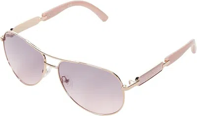 Guess Smoke Mirror Pilot Ladies Sunglasses Gu7295 28c 60 In ["pink","gold Tone","rose Gold Tone"]