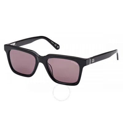 Guess Smoke Square Men's Sunglasses Gu00064 05a 53 In Black