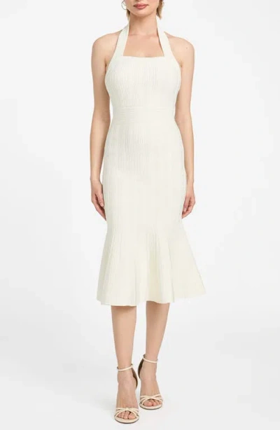 Guess Sofie Halter Strap Sweater Dress In White
