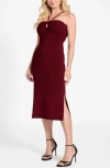 Guess Sofie Mirage Rib Dress In Burgundy