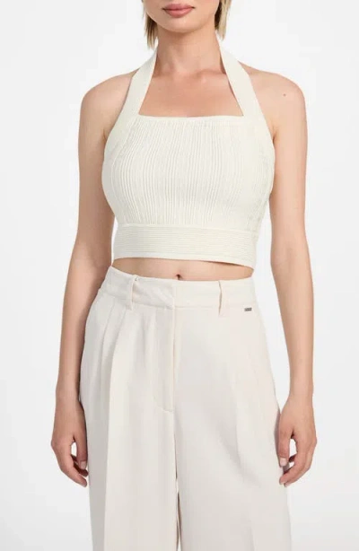 Guess Sofie Rib Crop Halter Top
