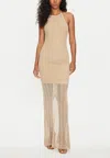 Guess Sphie Sl Long Dress Swtr In Marrone