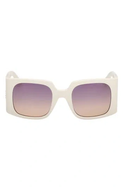 Guess Square Sunglasses In White / Gradient Or Mirror Violet