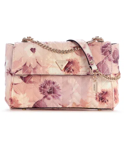 Guess Stacey Convertible Small Flap Crossbody Handbag In Floral Multi
