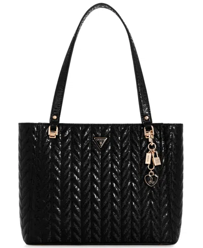Guess Stacey Noel Large Tote Handbag In Black
