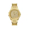 Guess Gold Stainless Steel Dress Watch In Gold