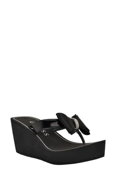 Guess Stazie Platform Wedge Sandal In Black