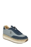 Guess Stefen Espadrille Platform Sneaker In Blue Denim - Textile