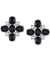 Guess Stone & Imitation Pearl Flower Clip-on Stud Earrings In Black