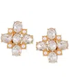 Guess Stone & Imitation Pearl Flower Clip-on Stud Earrings In Gold