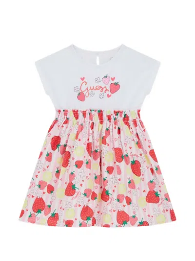 Guess Kids' Strawberry-pattern Dress In Pink