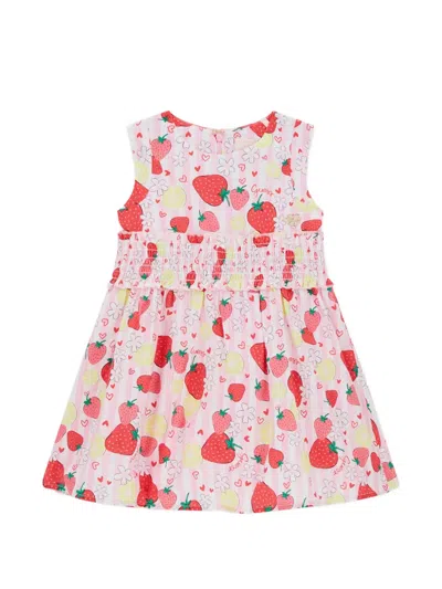 Guess Kids' Strawberry-print Dress In Pink