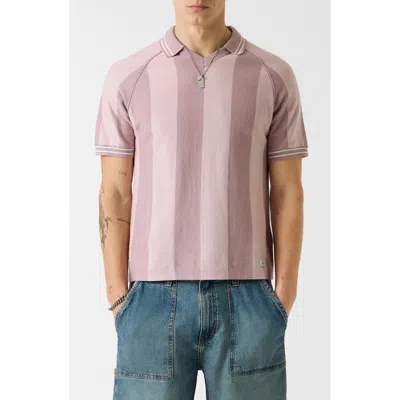 Guess Stripe Polo Sweater In Purple