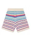 Guess Junior Girls Ivory Cotton Crochet Shorts In Neutrals