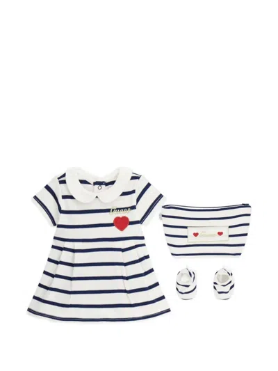 Guess Babies' Striped Dress Set In White