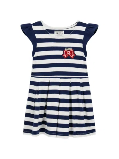 Guess Kids' Striped Pleated Dress In Multi