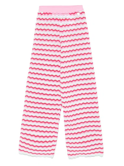 Guess Kids' Striped Trousers In Pink