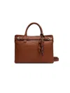 Guess Structured Leather-look Satchel In Brown