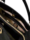 Guess Structured Polyurethane Satchel Bag In Black